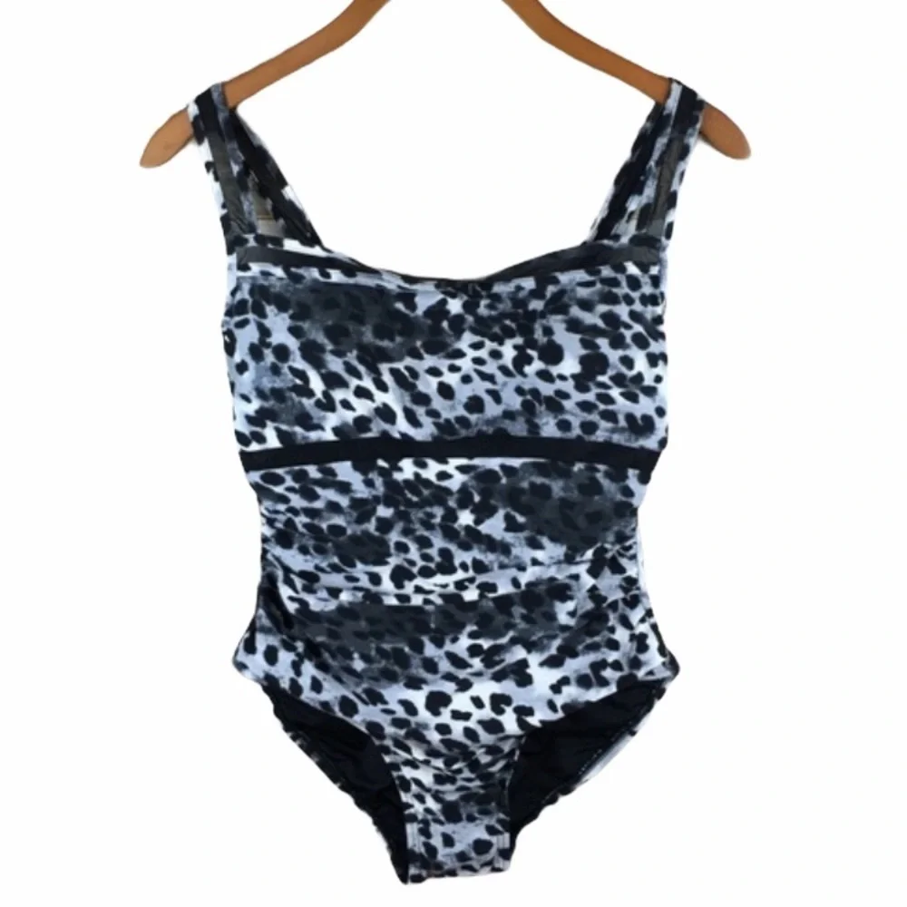 Dkny Camo Mesh One Piece Swimsuit - Picture 3 of 6